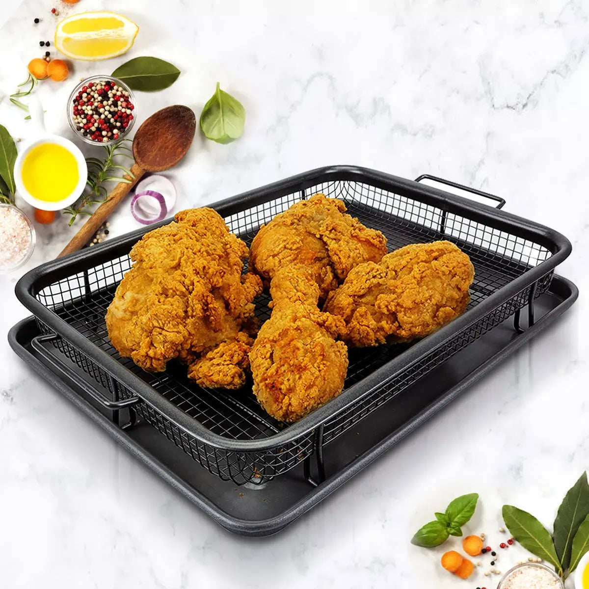 Non-Stick Baking Tray with Grill Mesh