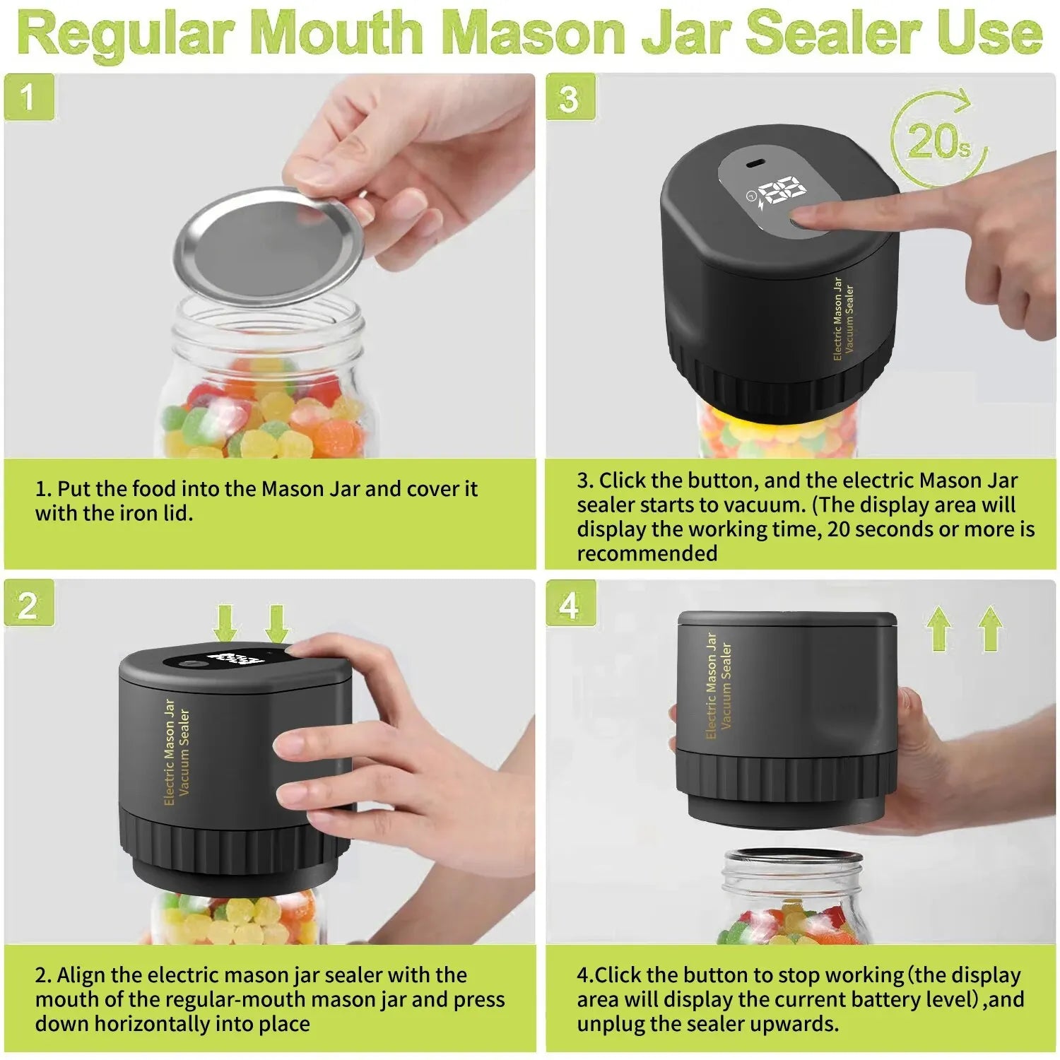 Electric Mason Jar Vacuum Sealer