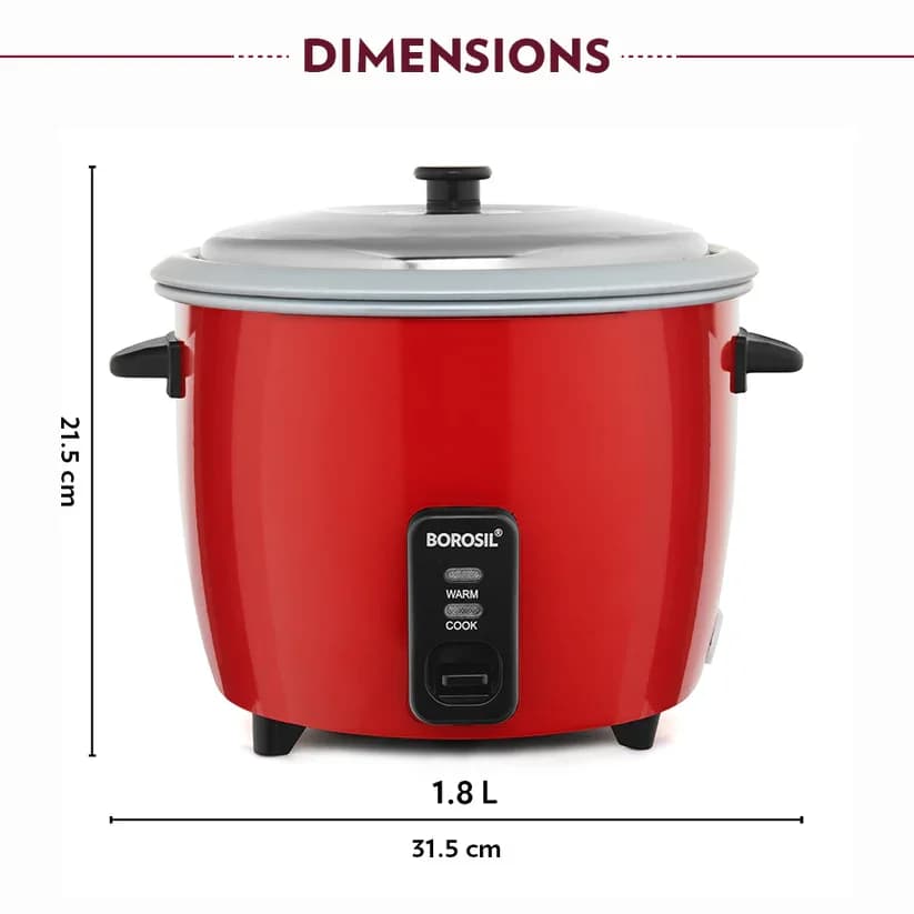 Elegant white rice cooker styled on a modern wood and charcoal kitchen counter