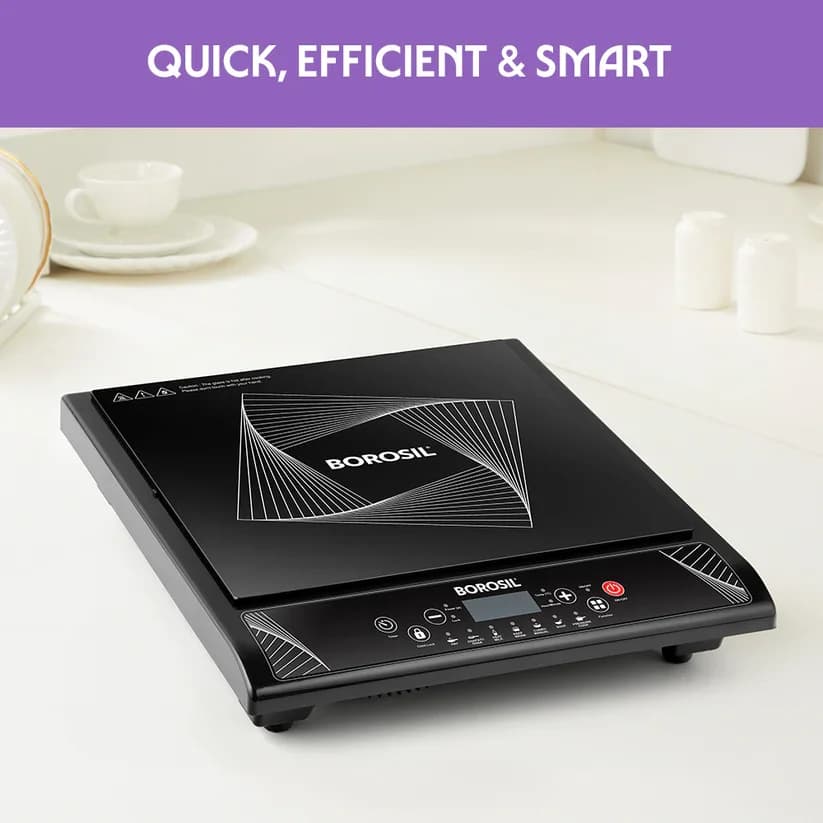 Borosil smart induction styled gracefully on a luxury kitchen countertop