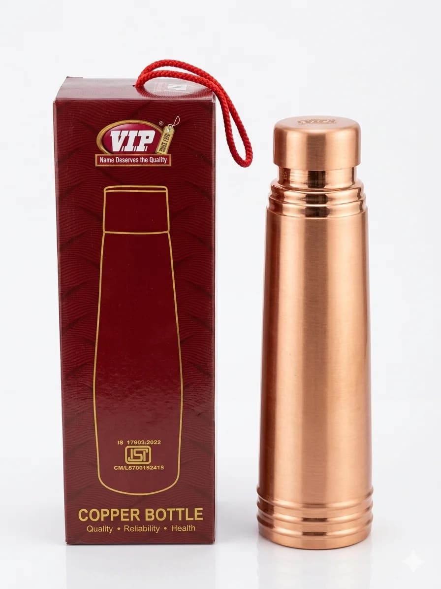 VIP Tower Ring 825ml pure copper water bottle hero shot