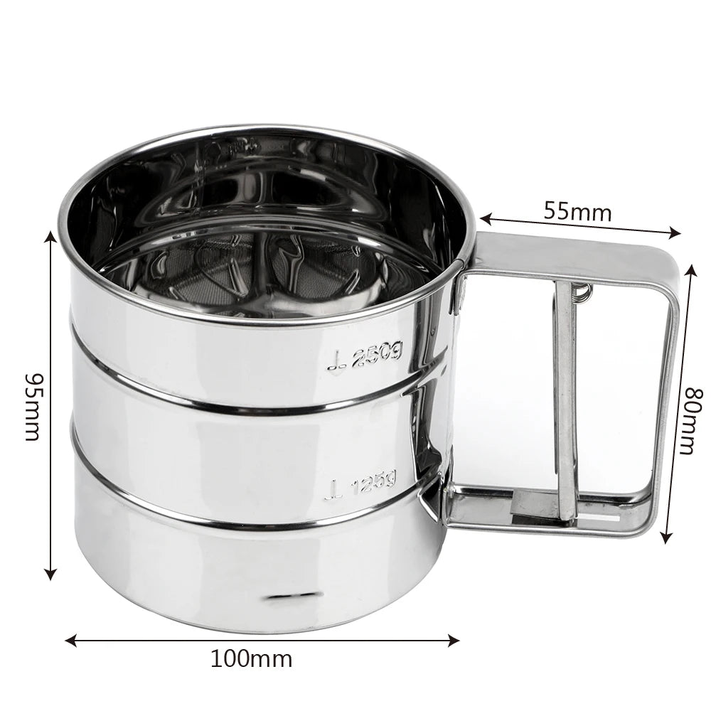 Stainless Steel Flour Mesh Sifter Cup Baking and Icing Tool