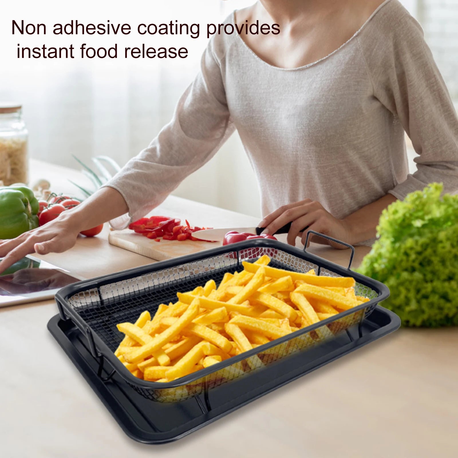 Non-Stick Baking Tray with Grill Mesh