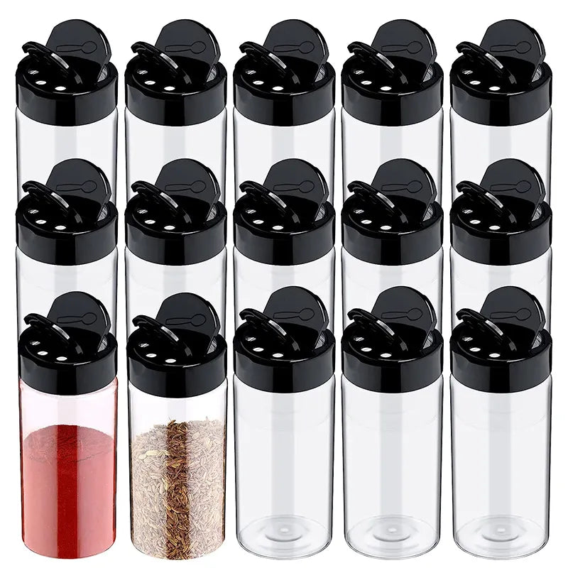 Clear Plastic Spice Jar with Shaker Lids - JT198