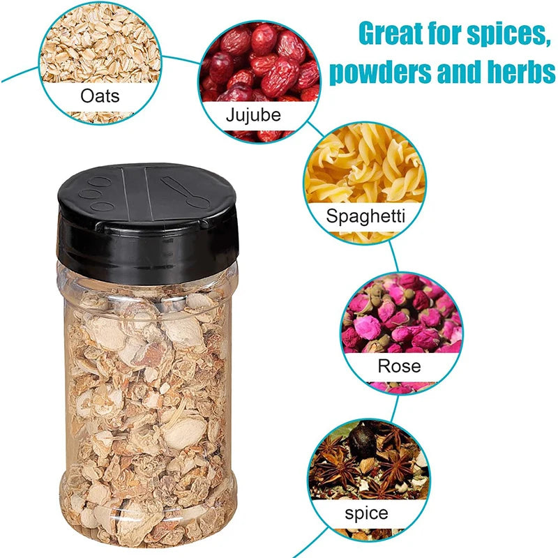 Clear Plastic Spice Jar with Shaker Lids - JT198