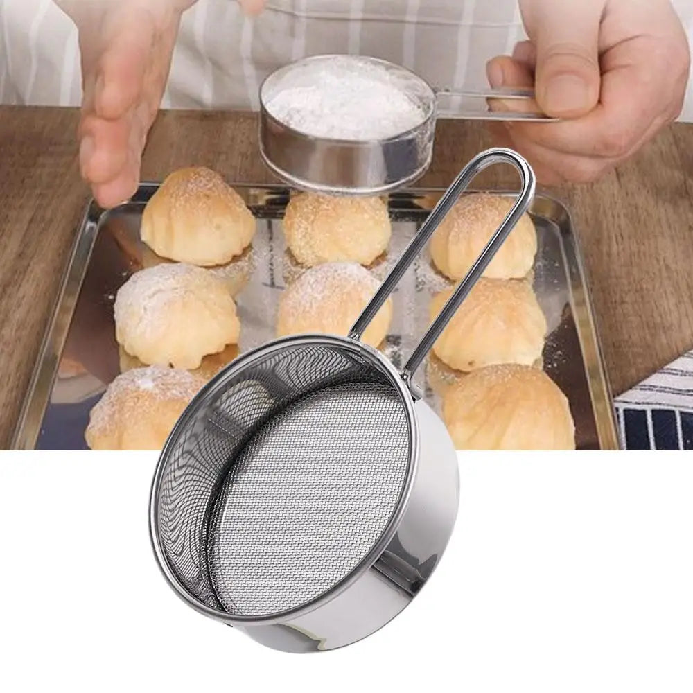 Stainless Steel Fine Mesh Flour Sieve Hand-Held Sifter